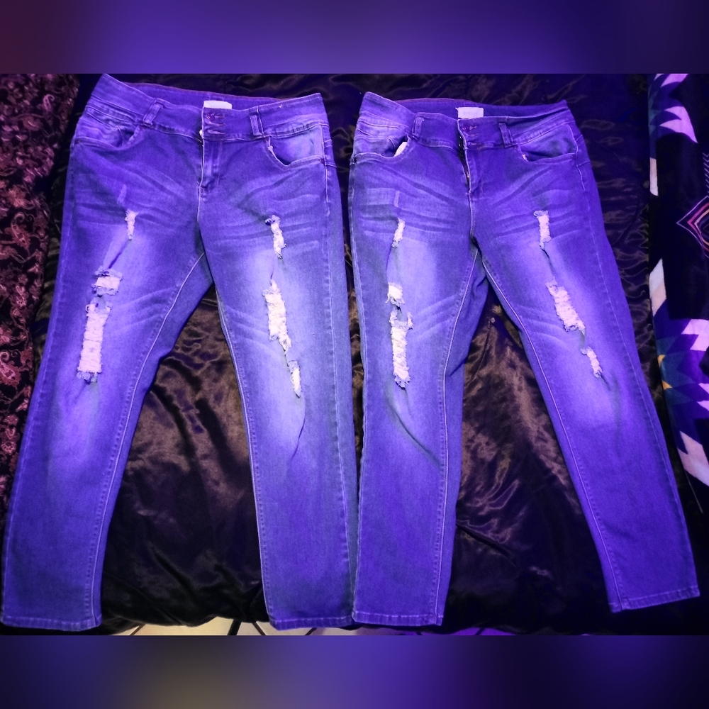 Two pairs of bamboo jeans size 16